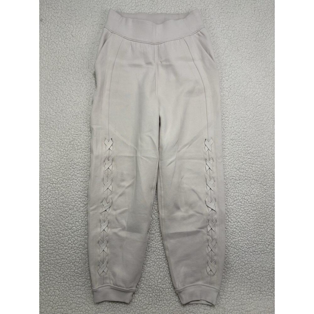 Lululemon Sweatpants Womens 4 Braided Detail High-Rise Joggers White Cream Gym - Picture 1 of 8